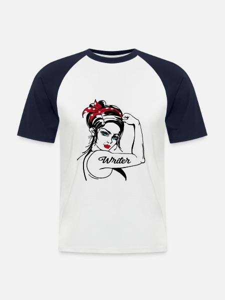 Author Rosie The Riveter - Men's Baseball T-Shirt - white/navy