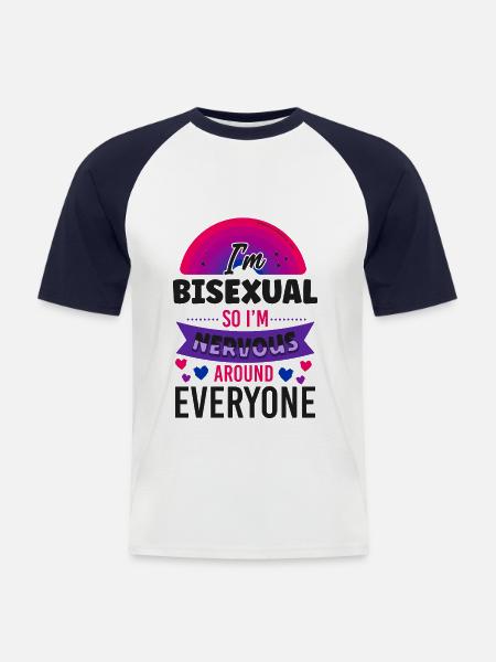 Bisexual Bi Pride Flag I'M - Men's Baseball T-Shirt - white/navy