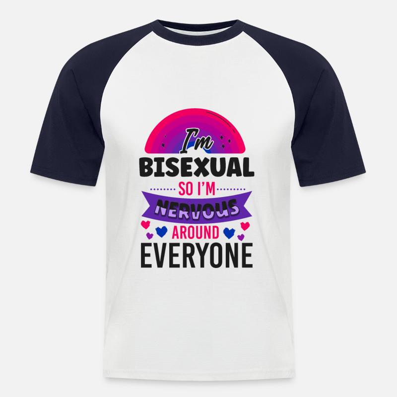 Bisexual Bi Pride Flag I'M - Männer Baseball-T-Shirt - Weiß/Navy