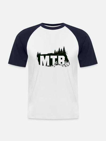 Enduro VTT VTT Équitation - T-shirt baseball manches courtes Homme - blanc/marine