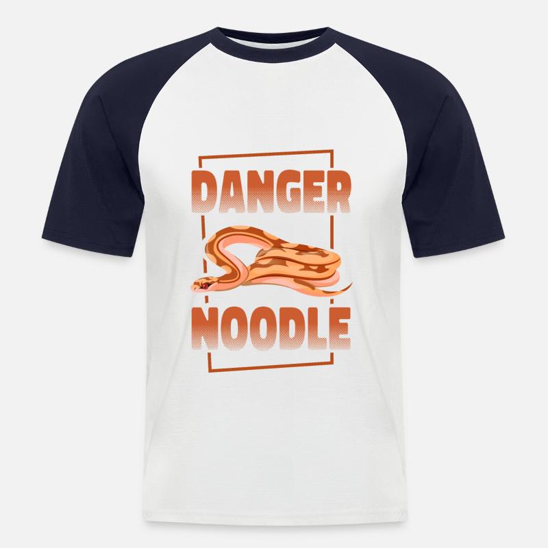 Snake Serpent Danger Noodle - Männer Baseball-T-Shirt - Weiß/Navy
