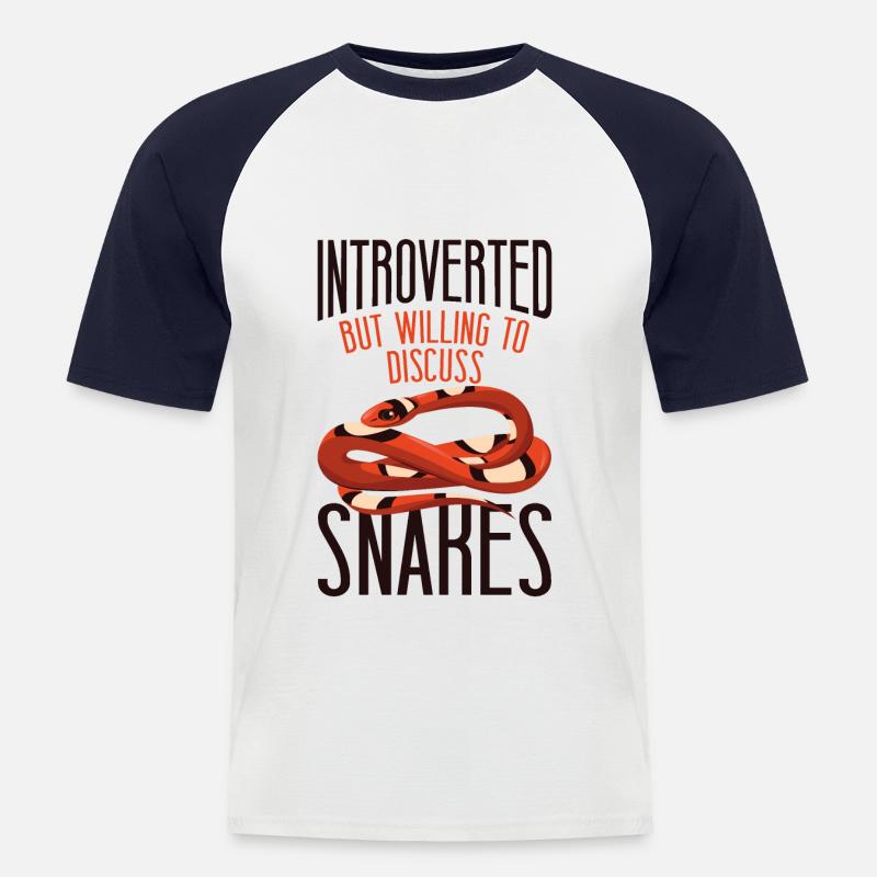 Snake Serpent Introverted But - Männer Baseball-T-Shirt - Weiß/Navy