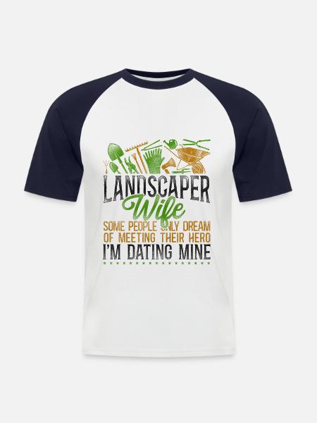 Landscaper Landscaping Landscape - Men's Baseball T-Shirt - white/navy