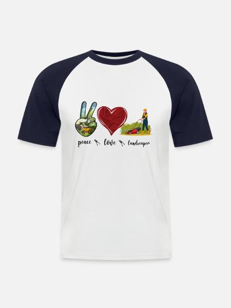 Landscaper Landscaping Landscape - Men's Baseball T-Shirt - white/navy
