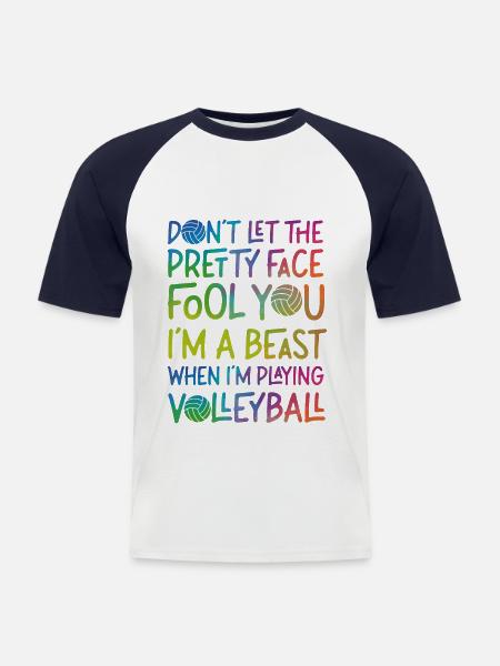 Volleyball Player Team Girl - Men's Baseball T-Shirt - white/navy