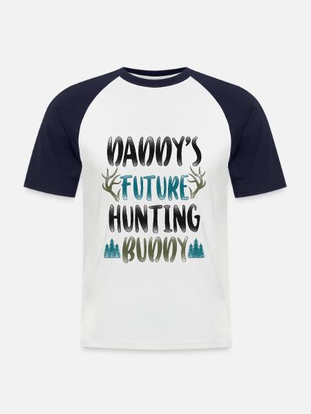 Buck Deer Hunting Hunter Kid - Men's Baseball T-Shirt - white/navy