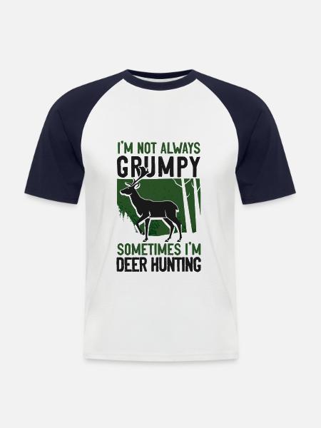 Buck Deer Hunting Hunter Dad - Men's Baseball T-Shirt - white/navy