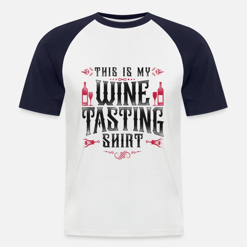 Sommelier Wine Drinking Tasting - Männer Baseball-T-Shirt - Weiß/Navy