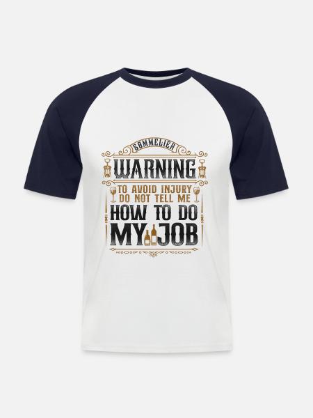 Sommelier Wine Drinking Tasting - Men's Baseball T-Shirt - white/navy