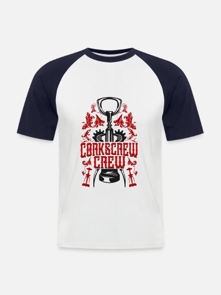 Sommelier Wine Drinking Tasting - Männer Baseball-T-Shirt - Weiß/Navy