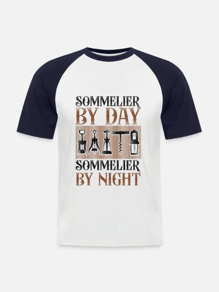 Sommelier Wine Drinking Tasting - Men's Baseball T-Shirt - white/navy