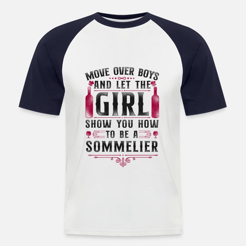 Sommelier Wine Drinking Tasting - Männer Baseball-T-Shirt - Weiß/Navy
