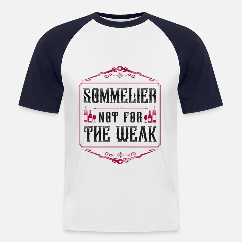 Sommelier Wine Drinking Tasting - Männer Baseball-T-Shirt - Weiß/Navy