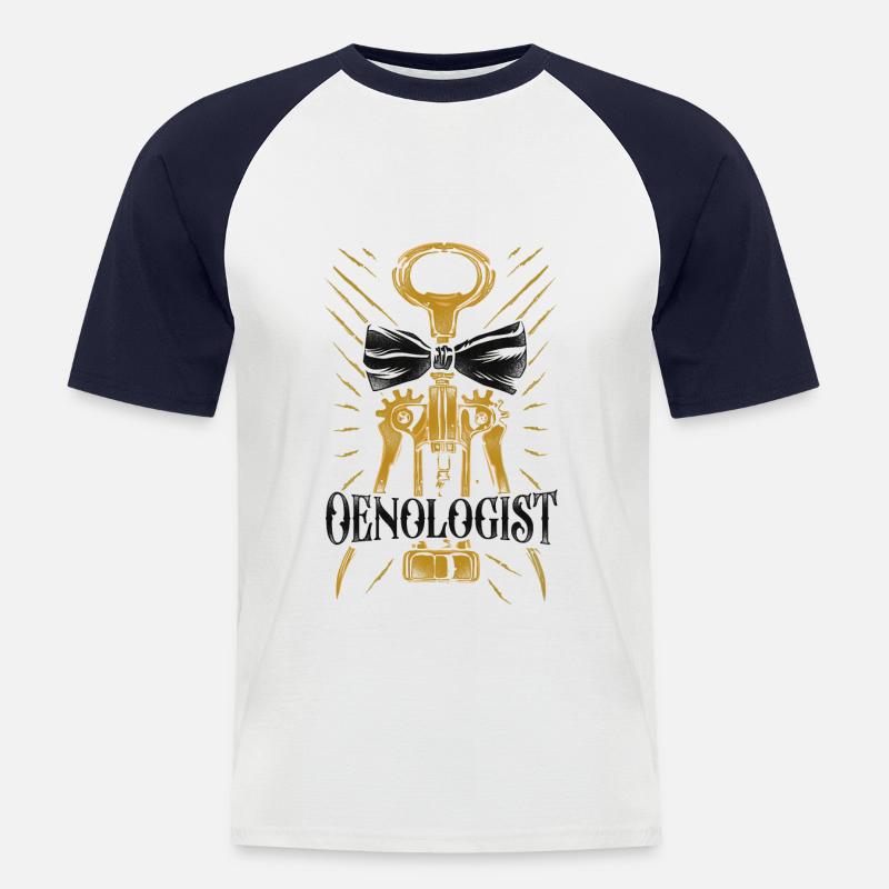 Sommelier Wine Drinking Tasting - Männer Baseball-T-Shirt - Weiß/Navy