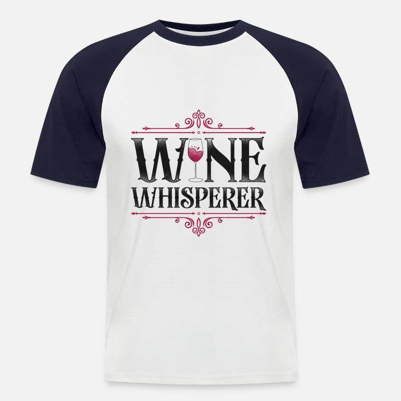 Sommelier Wine Drinking Tasting - Männer Baseball-T-Shirt - Weiß/Navy