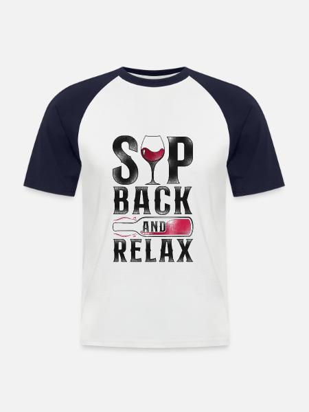 Sommelier Wine Drinking Tasting - Männer Baseball-T-Shirt - Weiß/Navy