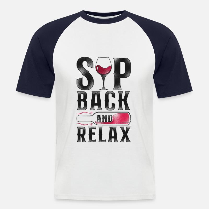 Sommelier Wine Drinking Tasting - Männer Baseball-T-Shirt - Weiß/Navy