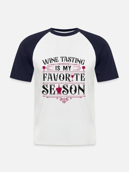 Sommelier Wine Drinking Tasting - Männer Baseball-T-Shirt - Weiß/Navy