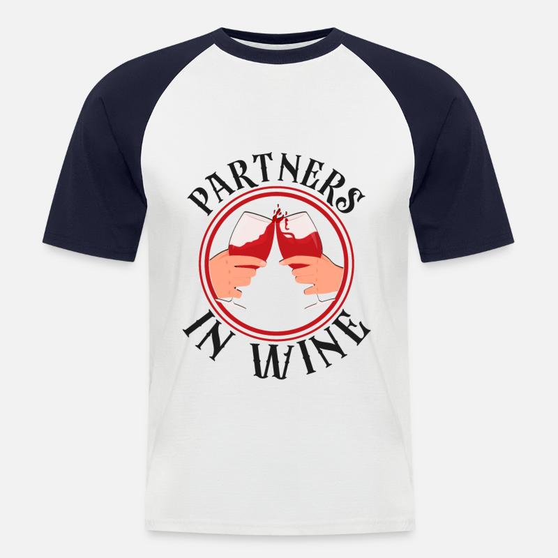 Sommelier Wine Drinking Tasting - Männer Baseball-T-Shirt - Weiß/Navy