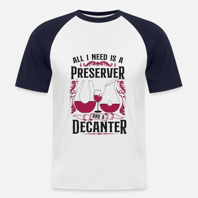 Sommelier Wine Drinking Tasting - Männer Baseball-T-Shirt - Weiß/Navy