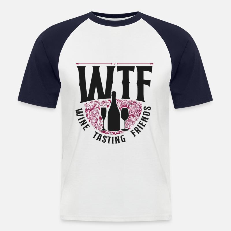 Sommelier Wine Drinking Tasting - Männer Baseball-T-Shirt - Weiß/Navy