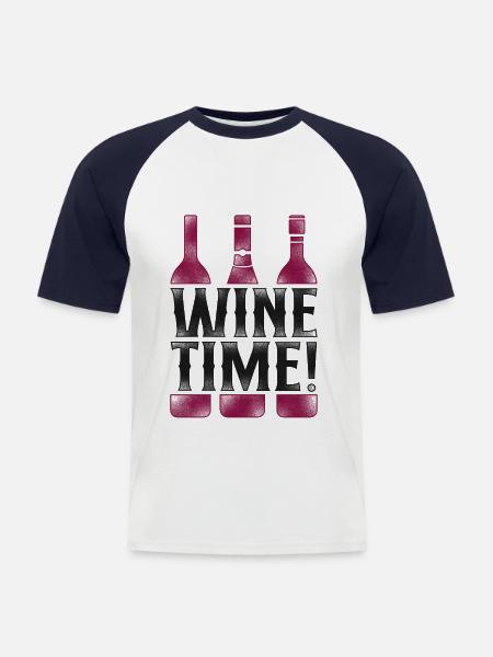 Sommelier Wine Drinking Tasting - Männer Baseball-T-Shirt - Weiß/Navy