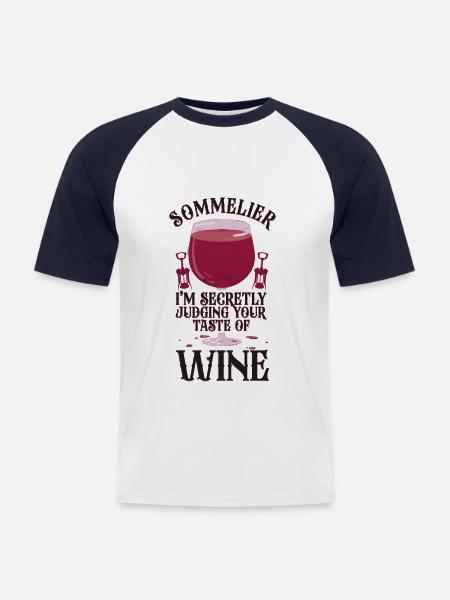 Sommelier Wine Drinking Tasting - Men's Baseball T-Shirt - white/navy