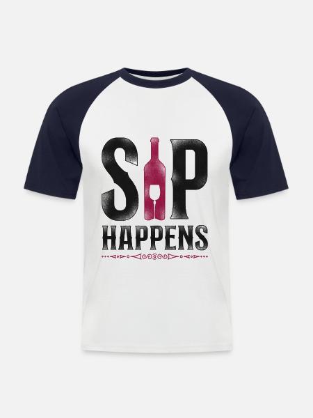 Sommelier Wine Drinking Tasting - Men's Baseball T-Shirt - white/navy
