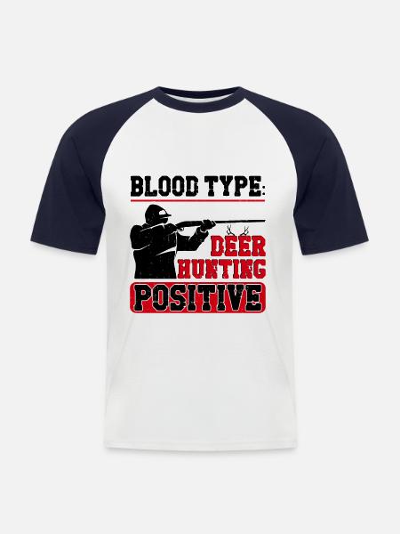 Buck Deer Hunting Hunter Blood - Men's Baseball T-Shirt - white/navy