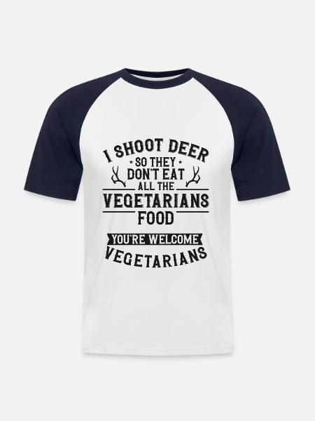 Buck Deer Hunting Hunter - Men's Baseball T-Shirt - white/navy