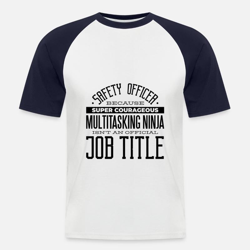 Security Wachmann Tshirt Sicherheitsbeauftragter - Männer Baseball-T-Shirt - Weiß/Navy