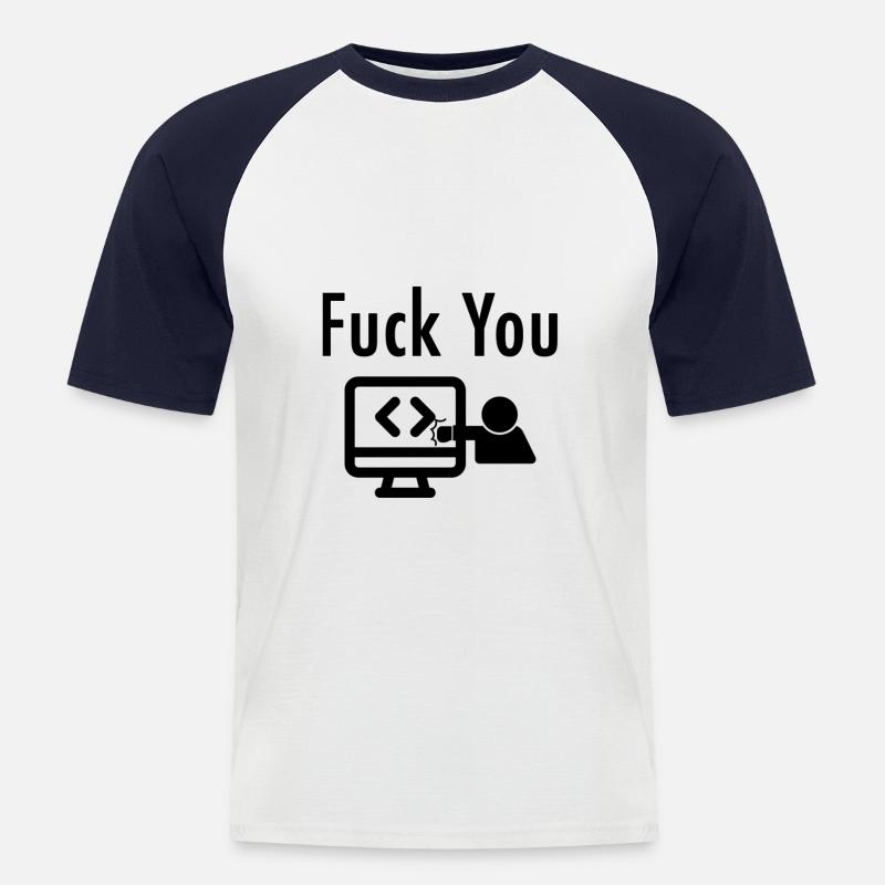 Coding - Männer Baseball-T-Shirt - Weiß/Navy