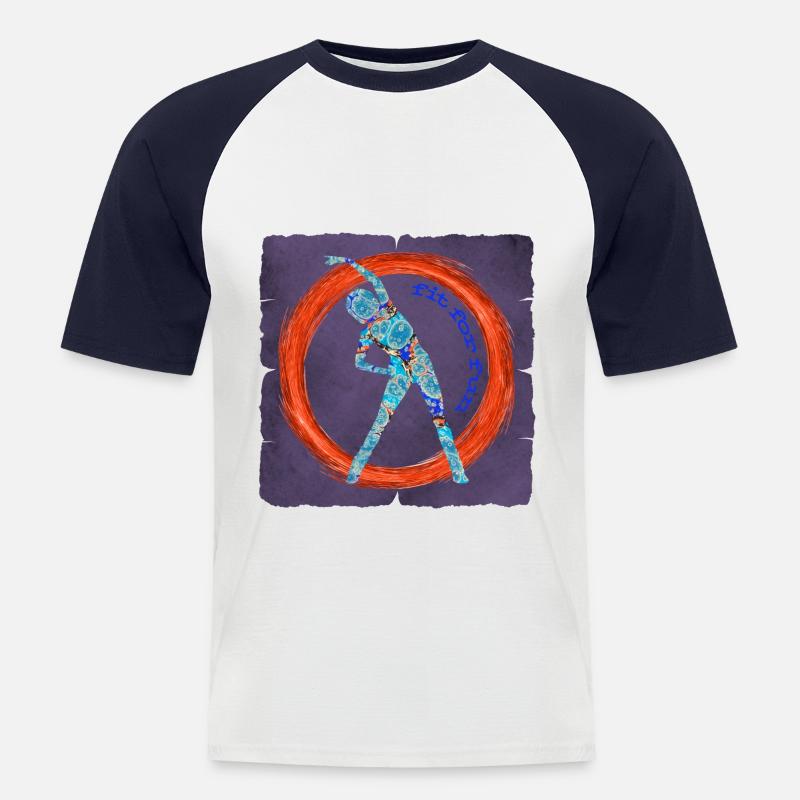 gymnastik 1 e 238 - Männer Baseball-T-Shirt - Weiß/Navy