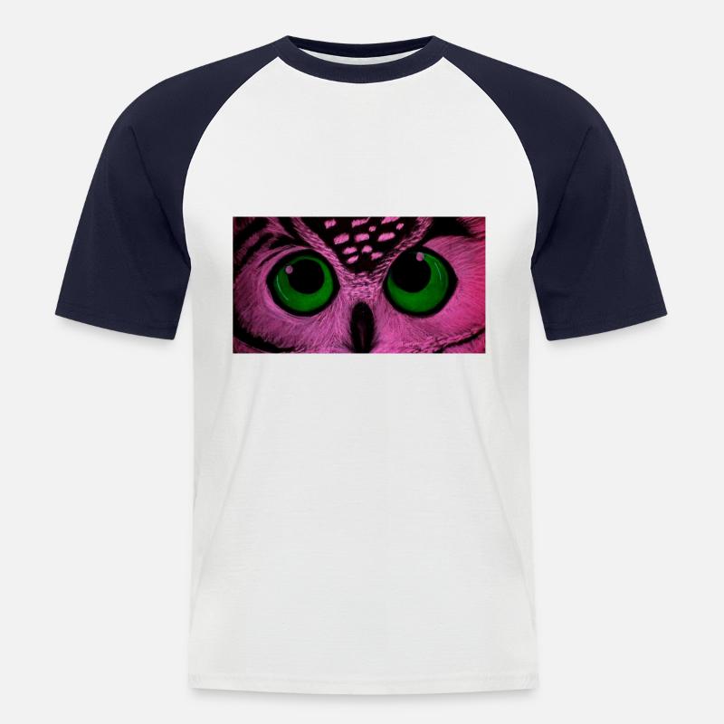 owl - Men's Baseball T-Shirt - white/navy