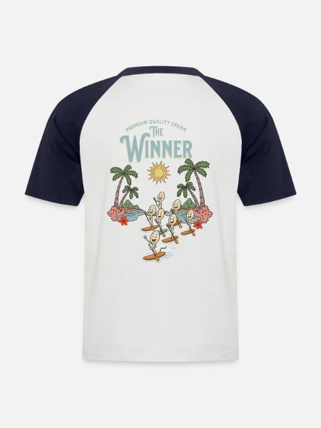Winner - Men's Baseball T-Shirt - white/navy