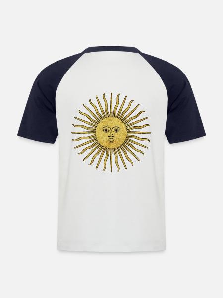 Spiritual Symbol of Illumination Sun - Men's Baseball T-Shirt - white/navy
