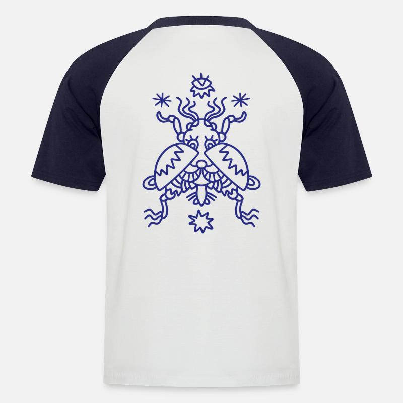 Old School Skarabäus - Männer Baseball-T-Shirt - Weiß/Navy