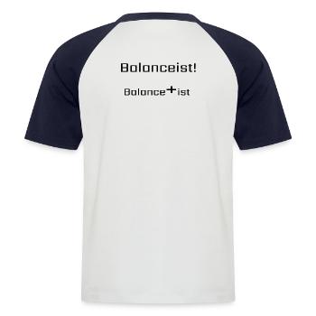 Balancist #New 7 sw - Männer Baseball-T-Shirt - Weiß/Navy - Hinten - Nik (191cm)