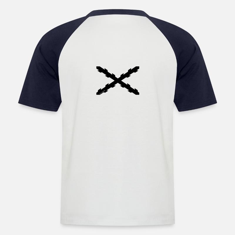 Schwarzer Picaesp - Männer Baseball-T-Shirt - Weiß/Navy