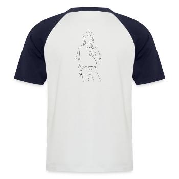 Keep cool - Men's Baseball T-Shirt - white/navy - Back - Nik (191cm)