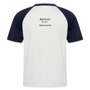 Balancist #New8 sw - Männer Baseball-T-Shirt - Weiß/Navy - Hinten - Nik (191cm)