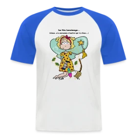 Maquette de T-shirt baseball manches courtes Homme « Fée du Ménage » à imprimer et personnaliser