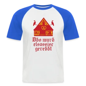 Maquette de T-shirt baseball manches courtes Homme « Ici On Parle Alsacien » à imprimer et personnaliser