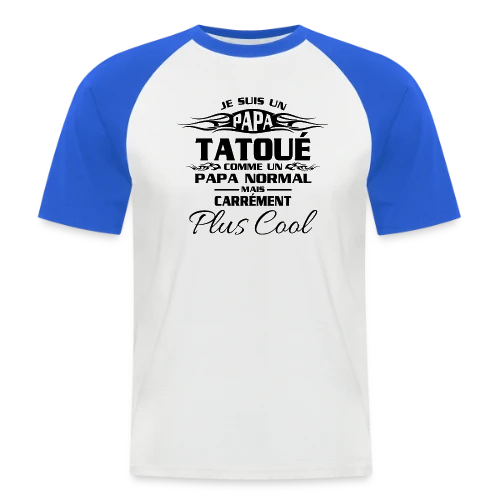 Papa Tatoué Stylé - T-shirt baseball manches courtes Homme