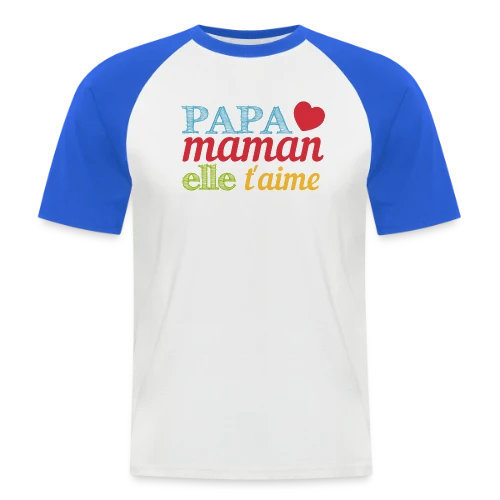 Bébé t'aime : Le message d'amour pour ma moitié - T-shirt baseball manches courtes Homme