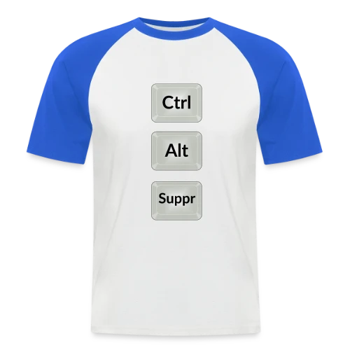 Ctrl Alt Suppr : Redémarrez l'Humour - T-shirt baseball manches courtes Homme