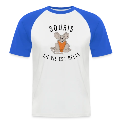 T-shirt Souris : La Vie est Belle ! - T-shirt baseball manches courtes Homme