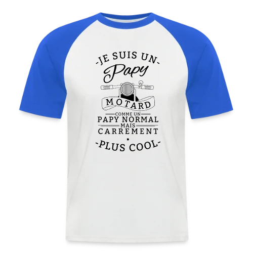 Papy Motard : L'Asphalte dans l'Âme - T-shirt baseball manches courtes Homme