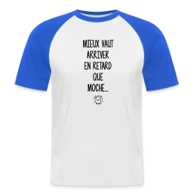 Maquette de T-shirt baseball manches courtes Homme « Ma Spécialité : Le Retard » à imprimer et personnaliser