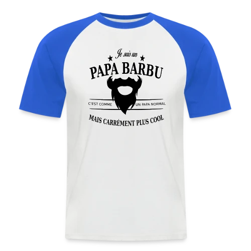 Papa Stylé Barbu - T-shirt baseball manches courtes Homme